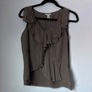 J. Crew Sleeveless Silk Ruffle Top
